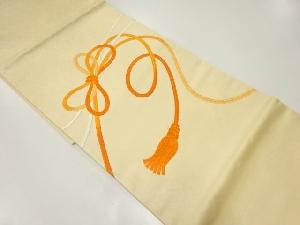 組紐模様刺繍開き名古屋帯（額縁仕立て）